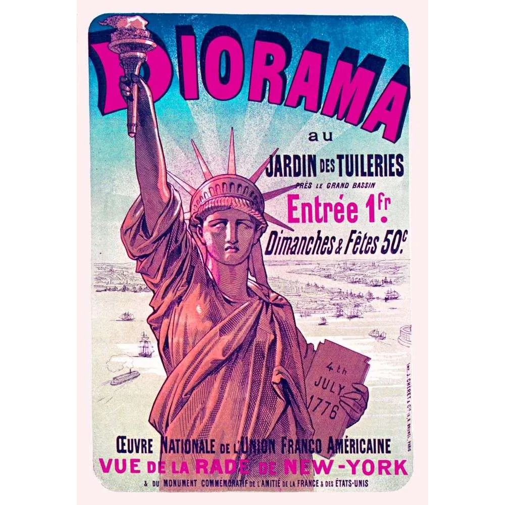 Affiche Diorama Tuileries Statue Liberté New-York Union Franco Américaine Chéret – Publicité vintage Affiche Diorama Tuileries Statue Liberté New-York Union Franco Américaine Chéret – Publicité vintage