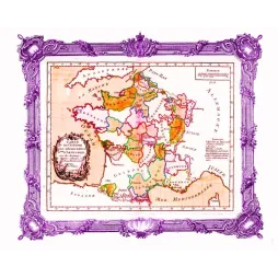 Fac-similé de carte ancienne France Départements Artillerie Arsenaux XVIIIe Cadre Ornemental – Cartographie ancienne