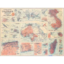 Carte Colonies Françaises Bon Marché Boucicaut Empire Colonial XIXe – Cartographie ancienne