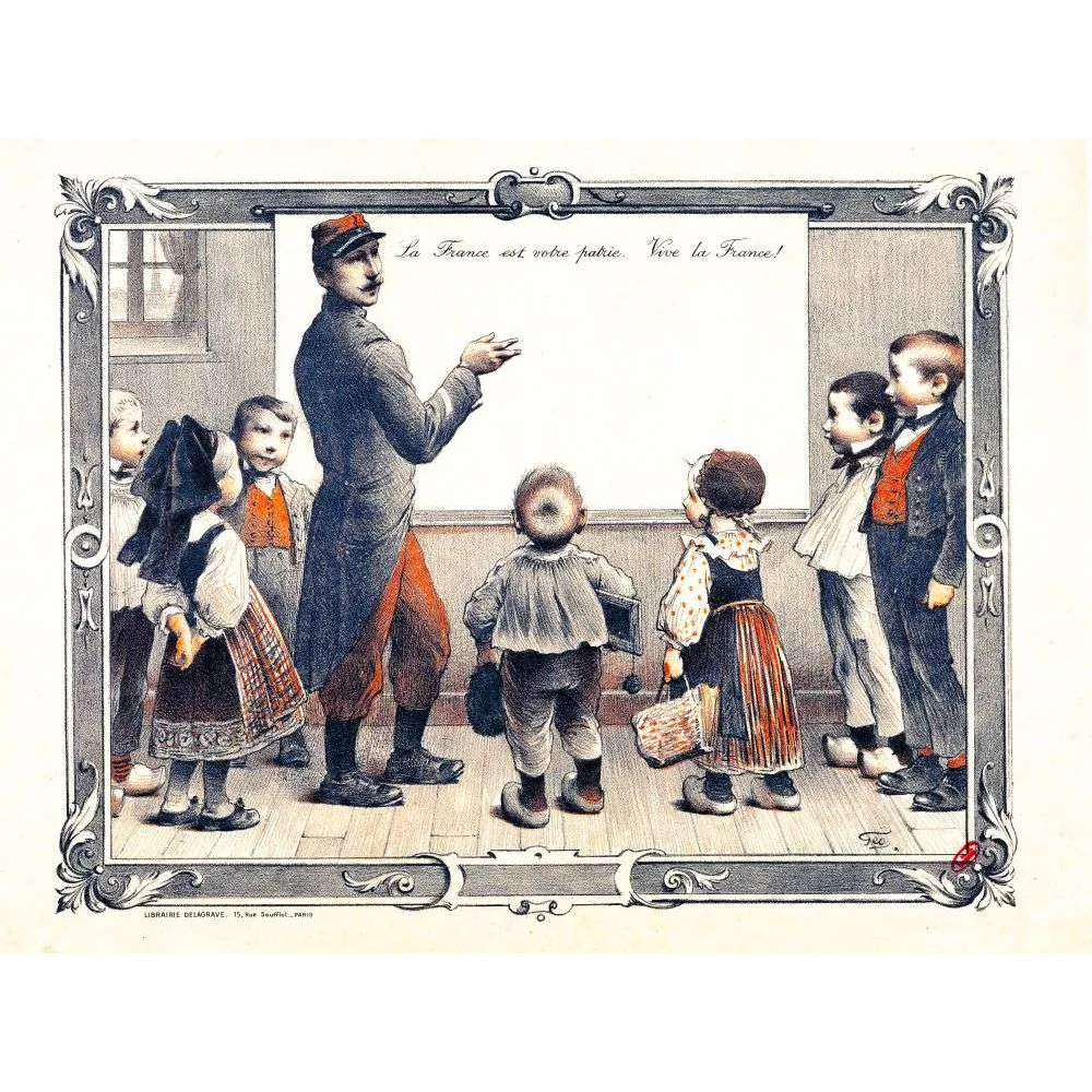 Illustration Pédagogique La France Votre Patrie Vive France École Républicaine Delagrave – Fac-similé de document ancien Illustration Pédagogique La France Votre Patrie Vive France École Républicaine Delagrave – Fac-similé de document ancien