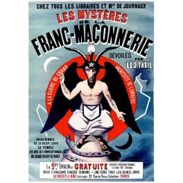 Affiche Mystères Franc-Maçonnerie Léo Taxil Baphomet Paris XIXe – Publicité vintage