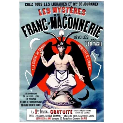 Affiche Mystères Franc-Maçonnerie Léo Taxil Baphomet Paris XIXe – Publicité vintage