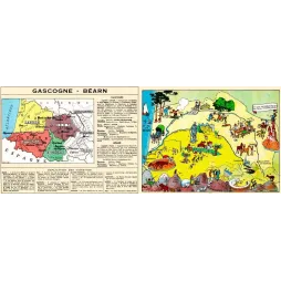 Document Illustré Gascogne Béarn Carte Régionale Pinchon Pyrénées – Fac-similé de document ancien