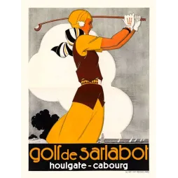 Affiche Golf Sarlabot Houlgate Cabourg Golfeuse Art Déco Normandie 1930 – Publicité vintage