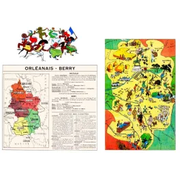 Document Illustré Orléanais Berry Carte Régionale Pinchon Chambord – Fac-similé de document ancien