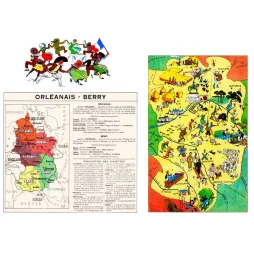 Document Illustré Orléanais Berry Carte Régionale Pinchon Chambord – Fac-similé de document ancien
