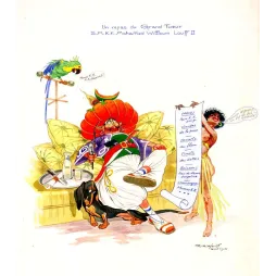 Illustration Satirique Grand Tueur Repas Wendt 1915 Caricature Guerre – Fac-similé de document ancien