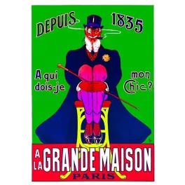 Affiche À la Grande Maison Paris 1835 Dandy Chic Oge Confection – Publicité vintage