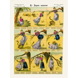 Planche Imagerie Pellerin Le Jupon Sauveur Épinal Histoires Humoristiques N152 – Fac-similé de document ancien