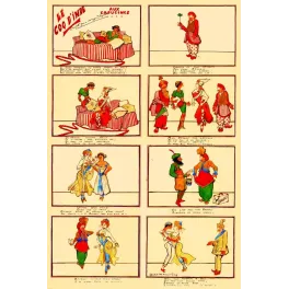 Planche Illustrée Coq d'Inde Capucines Yves Marevéry Orientalisme Paris – Fac-similé de document ancien