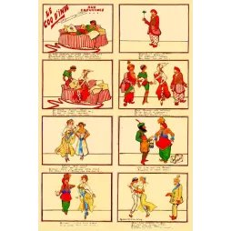Planche Illustrée Coq d'Inde Capucines Yves Marevéry Orientalisme Paris – Fac-similé de document ancien