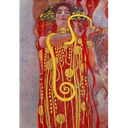 Hygie Déesse Santé Klimt Médecine Vienne Serpent Or Rouge – Fac-similé de document ancien