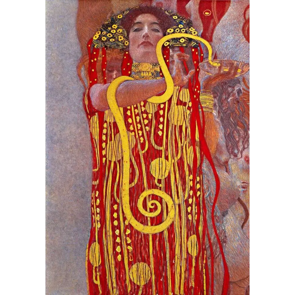 Hygie Déesse Santé Klimt Médecine Vienne Serpent Or Rouge – Fac-similé de document ancien Hygie Déesse Santé Klimt Médecine Vienne Serpent Or Rouge – Fac-similé de document ancien