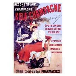Affiche Kola-Champagne Reconstituant Pharmacie Lafont Misti Paris XIXe – Publicité vintage