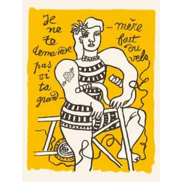 Illustration Style Léger Figure Populaire Maillot Rayé Fond Jaune Argot Paris – Fac-similé de document ancien