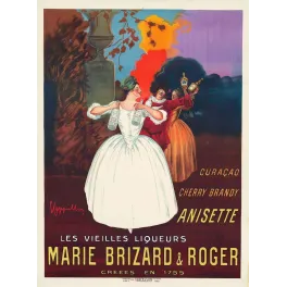 Affiche Marie Brizard Roger Vieilles Liqueurs Cappiello Anisette Bordeaux – Publicité vintage