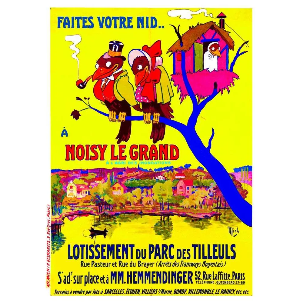 Affiche Noisy-le-Grand Lotissement Parc des Tilleuls – Publicité vintage