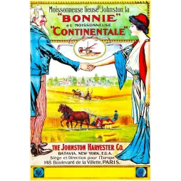 Affiche Moissonneuse Johnston Bonnie Continentale – Publicité vintage