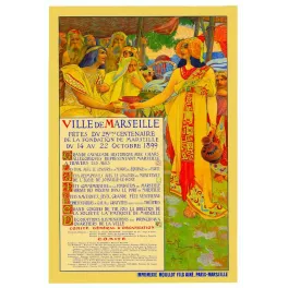 Affiche Fêtes Centenaire Fondation Marseille 1899 – Fac-similé de document ancien