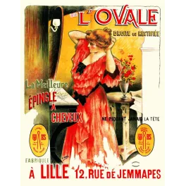 Affiche L'Ovale Épingle à Cheveux H. Gray Lille – Publicité vintage