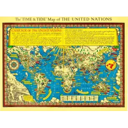 Carte Time & Tide Nations Unies 1945 Charte ONU – Cartographie ancienne