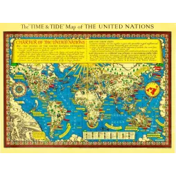 Carte Time & Tide Nations Unies 1945 Charte ONU – Cartographie ancienne