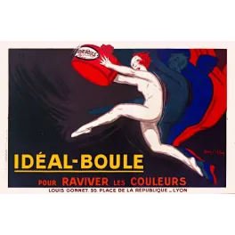 Affiche Idéal-Boule Cappiello Raviveur Couleurs Lyon – Publicité vintage