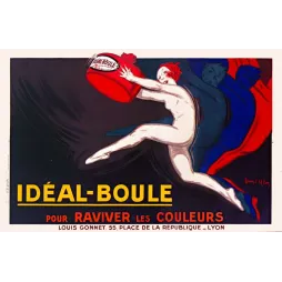Affiche Idéal-Boule Cappiello Raviveur Couleurs Lyon – Publicité vintage