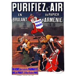 Affiche Papier d'Arménie Purifier Air Pharmacie Paris – Publicité vintage