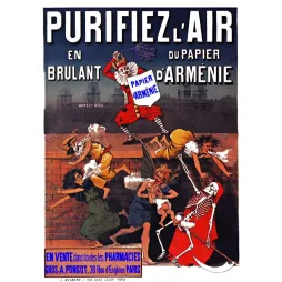 Affiche Papier d'Arménie Purifier Air Pharmacie Paris – Publicité vintage