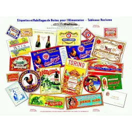 Planche Étiquettes Alimentaires Monnier Imprimeur Paris – Fac-similé de document ancien