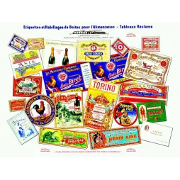 Planche Étiquettes Alimentaires Monnier Imprimeur Paris – Fac-similé de document ancien