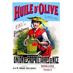 Affiche Huile d'Olive Nice Femme Costume Régional Paris – Publicité vintage