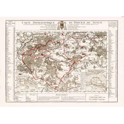 Carte Topographique Diocèse Senlis Delisle Plan Ville XVIIIe – Cartographie ancienne