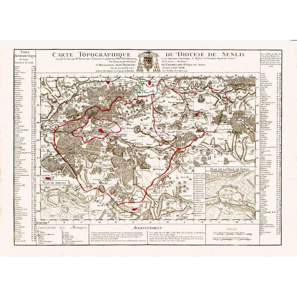 Carte Topographique Diocèse Senlis Delisle Plan Ville XVIIIe – Cartographie ancienne Carte Topographique Diocèse Senlis Delisle Plan Ville XVIIIe – Cartographie ancienne