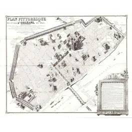 Plan Pittoresque Orléans 1843 Vue Cavalière Loire – Cartographie ancienne