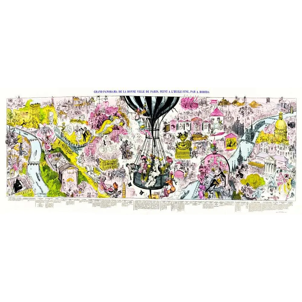 Panorama Illustré Paris Albert Robida Satirique Humoristique – Fac-similé de document ancien Panorama Illustré Paris Albert Robida Satirique Humoristique – Fac-similé de document ancien