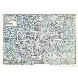 Plan Paris 1530 Fac-similé Sébastien Munster Bon Marché – Cartographie ancienne