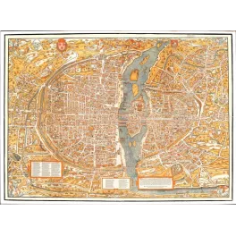 Plan Paris Renaissance XVIe Siècle Plan de Bâle Coloré – Cartographie ancienne