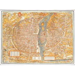 Plan Paris Renaissance XVIe Siècle Plan de Bâle Coloré – Cartographie ancienne