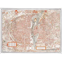 Plan Paris Renaissance XVIe Siècle Plan de Bâle Gravure – Cartographie ancienne