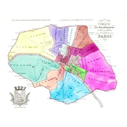 Carte Arrondissements Quartiers Paris XIXe Siècle Garnot – Cartographie ancienne