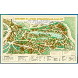 Plan Exposition Coloniale Internationale Paris 1931 Vincennes – Fac-similé de document ancien