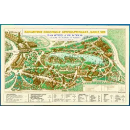 Plan Exposition Coloniale Internationale Paris 1931 Vincennes – Fac-similé de document ancien
