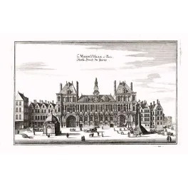 Gravure Hôtel de Ville Paris XVIIe Siècle Maison de Ville – Fac-similé de document ancien