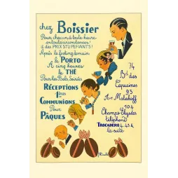 Affiche Boissier Confiserie Pâques Thé Porto Paris Art Déco – Publicité vintage