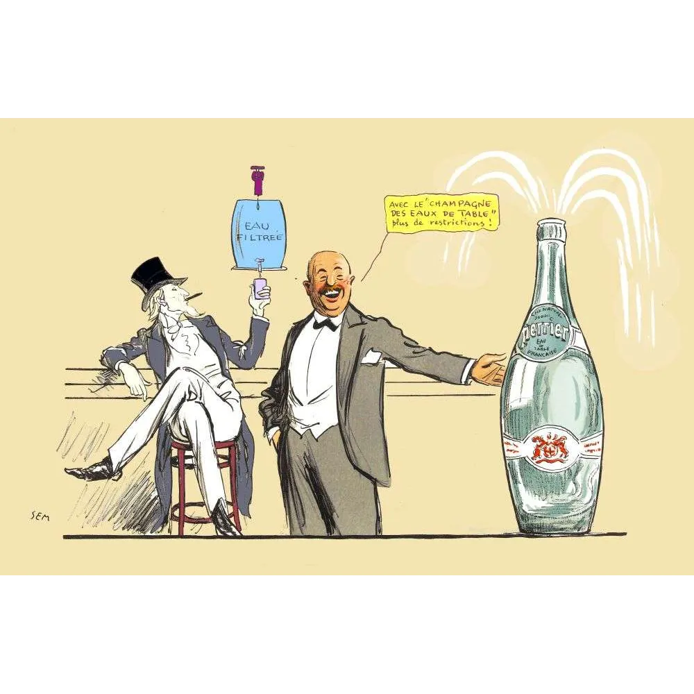 Perrier Champagne des Eaux – pub vintage Sem Belle Époque Perrier Champagne des Eaux – pub vintage Sem Belle Époque
