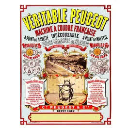 Machine à Coudre Peugeot – pub vintage industrielle XIXe siècle
