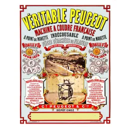 Machine à Coudre Peugeot – pub vintage industrielle XIXe siècle
