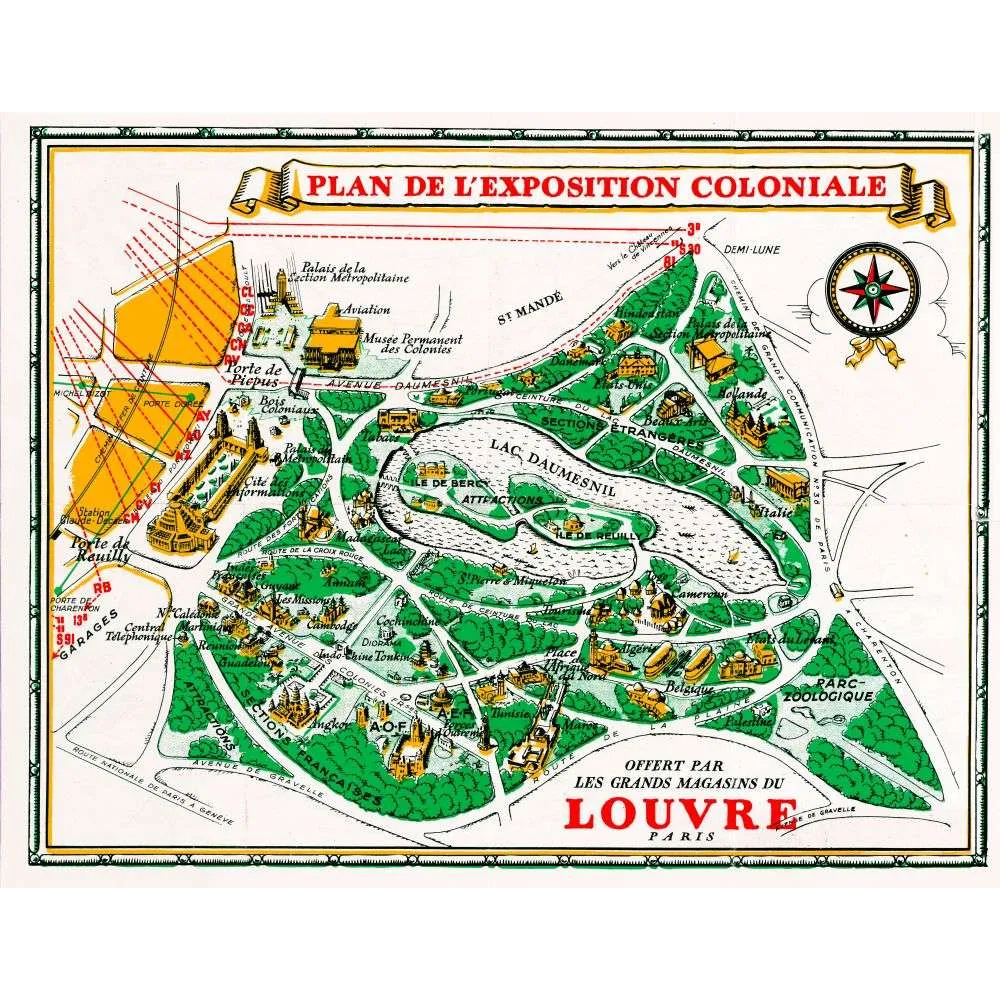 Plan Exposition Coloniale Paris 1931 – Grands Magasins du Louvre Plan Exposition Coloniale Paris 1931 – Grands Magasins du Louvre